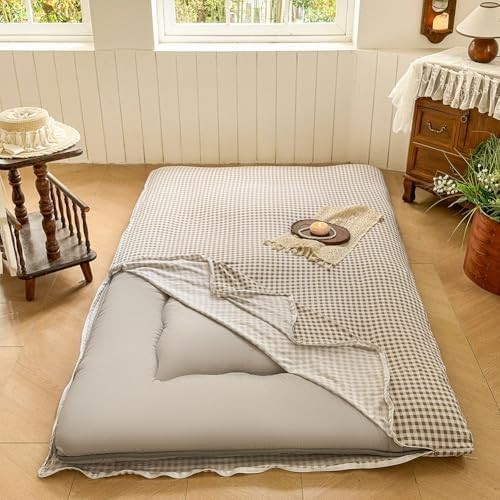 Floor mattress cover - floor, gingham